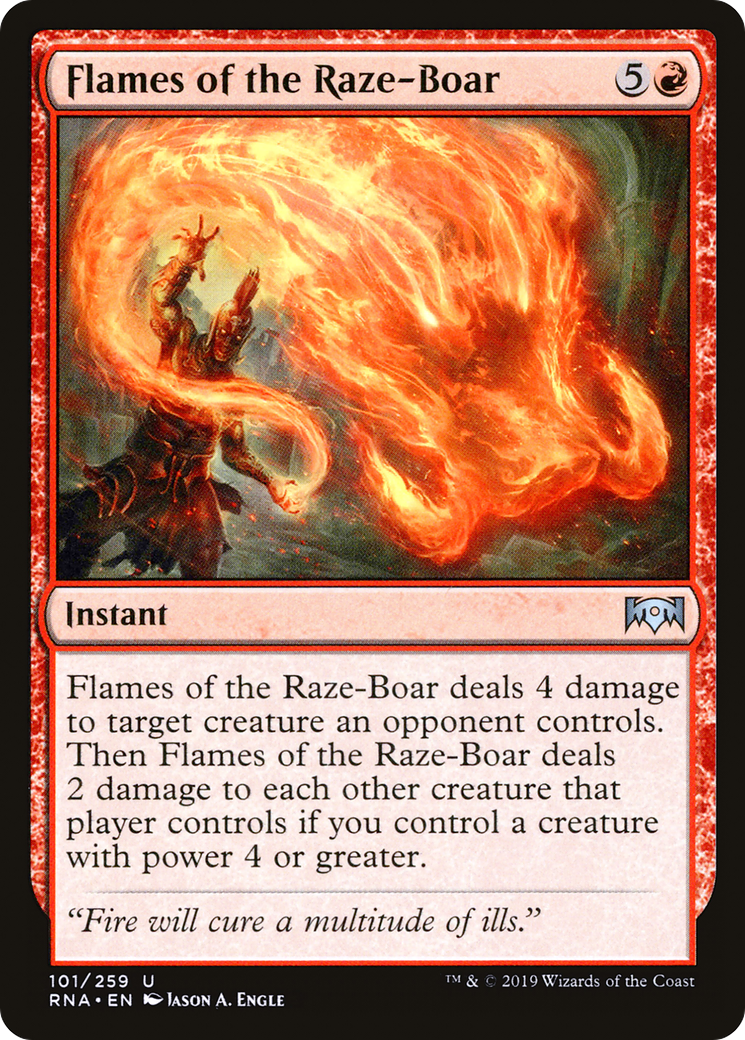 Flames of the Raze-Boar (RNA-101)  - Ravnica Allegiance