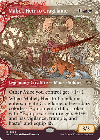 Mabel, Heir to Cragflame (Showcase) (BLB-336) - Bloomburrow: (Showcase) (Borderless) Foil