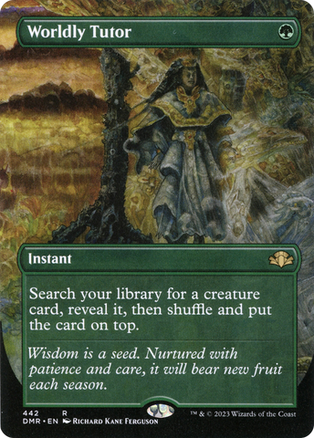 Worldly Tutor (Borderless) (DMR-442)  Foil - Dominaria Remastered