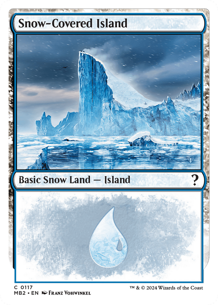Snow-Covered Island (White Border) (MB2-117)  - Mystery Booster 2: (snow)