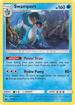 Swampert 035/168  - Reverse Holofoil SM  Celestial Storm - Rare