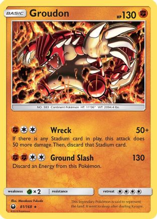 Groudon 081/168  - Reverse Holofoil SM  Celestial Storm - Holo Rare