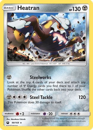 Heatran 098  - Reverse Holofoil SM  Celestial Storm - Holo Rare