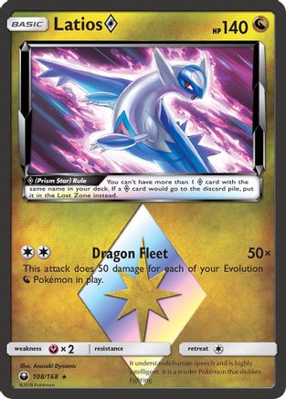 Latios Prism Star 108/168  - Holofoil SM  Celestial Storm - Prism Rare