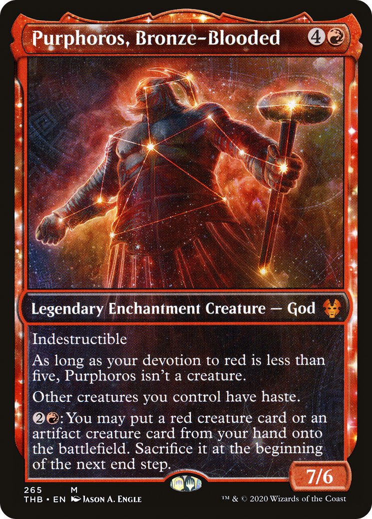 Purphoros, Bronze-Blooded (Showcase) (THB-265)  Foil - Theros Beyond Death: (enchantment, Showcase)