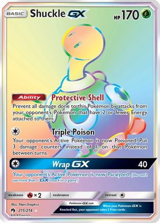 Shuckle GX (Secret) 215  - Holofoil SM  Lost Thunder - Secret Rare