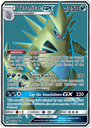 Tyranitar GX (Full Art) 203  - Holofoil SM  Lost Thunder - Ultra Rare