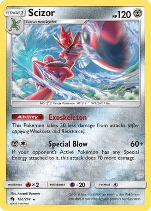 Scizor 126/214  - Reverse Holofoil SM  Lost Thunder - Holo Rare