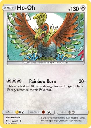 Ho-Oh 160/214  - Reverse Holofoil SM  Lost Thunder - Rare