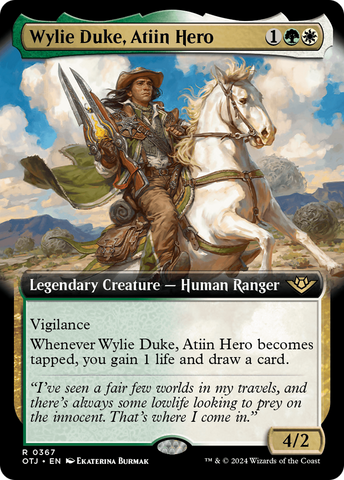Wylie Duke, Atiin Hero (Extended Art) (OTJ-367)  Foil - Outlaws of Thunder Junction: (Extended Art)