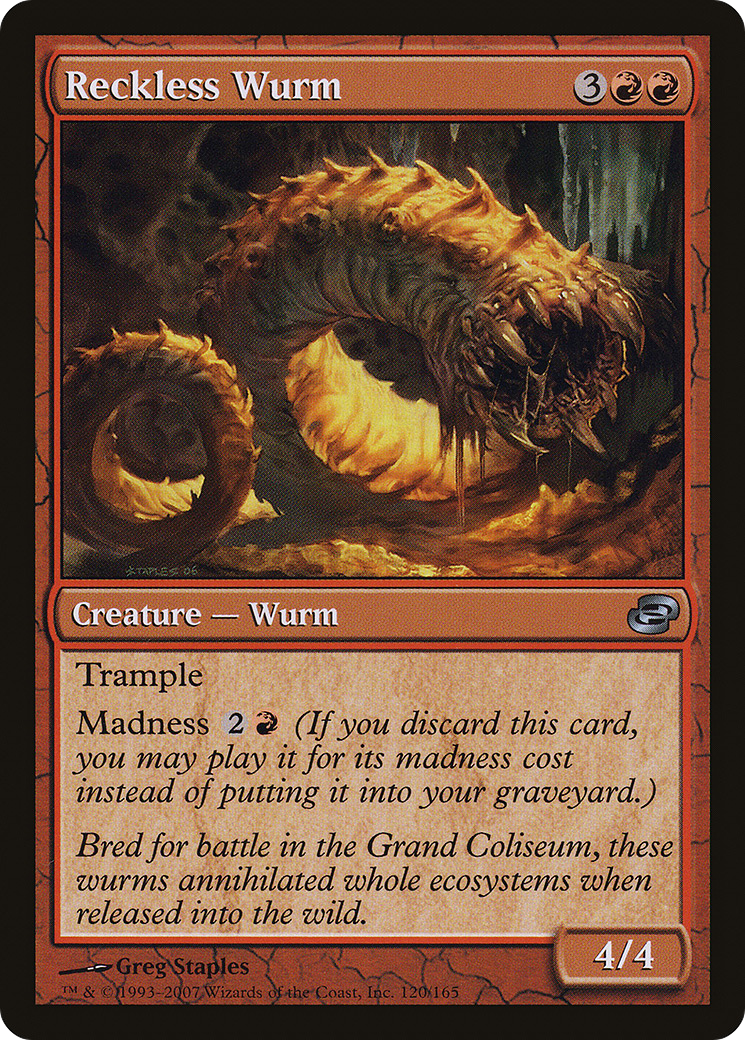 Reckless Wurm (PLC-120)  Foil - Planar Chaos: (colorshifted)