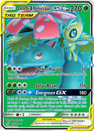 Celebi & Venusaur GX (Full Art) 159  - Holofoil SM  Team Up - Ultra Rare