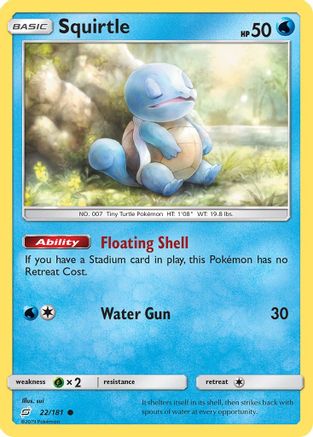 Squirtle (22) 022/181  - Reverse Holofoil SM  Team Up - Common