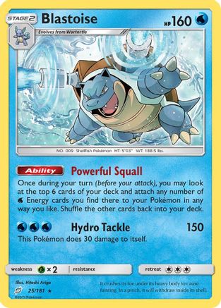 Blastoise 025/181  - Reverse Holofoil SM  Team Up - Rare