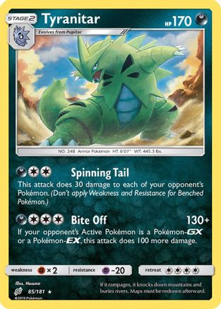 Tyranitar 085/181  - Reverse Holofoil SM  Team Up - Holo Rare