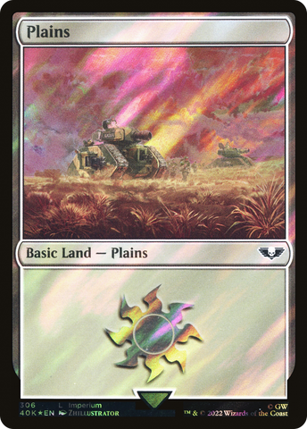 Plains (306) (Surge Foil) [Universes Beyond: Warhammer 40,000]