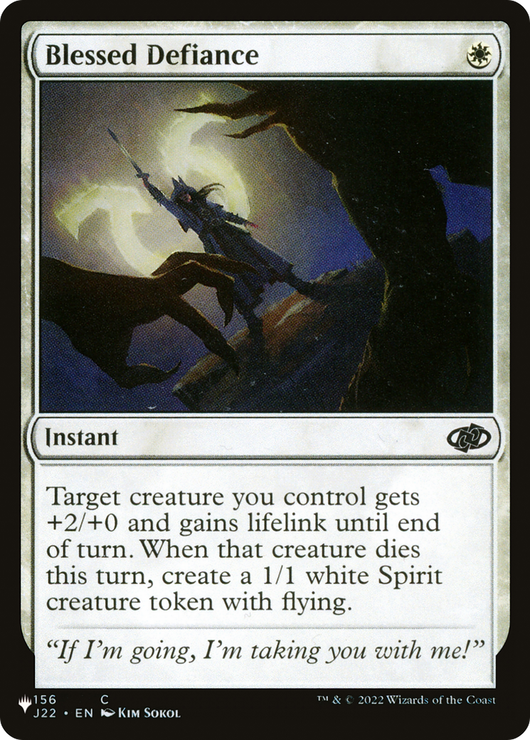 Blessed Defiance (LIST-J22-156)  - The List