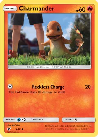 Charmander (Holo Common) 004/18 - Holofoil Detective Pikachu