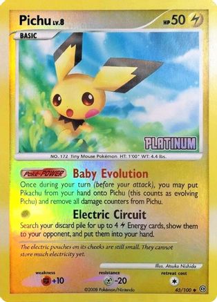 Pichu [Platinum] 045/106 - Reverse Holofoil Burger King Promos