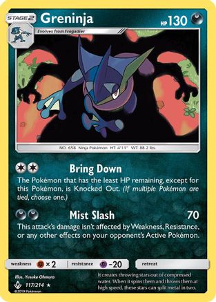 Greninja 117/214  - Holofoil SM  Unbroken Bonds - Holo Rare