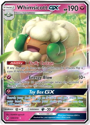 Whimsicott GX 140/214  - Holofoil SM  Unbroken Bonds - Ultra Rare