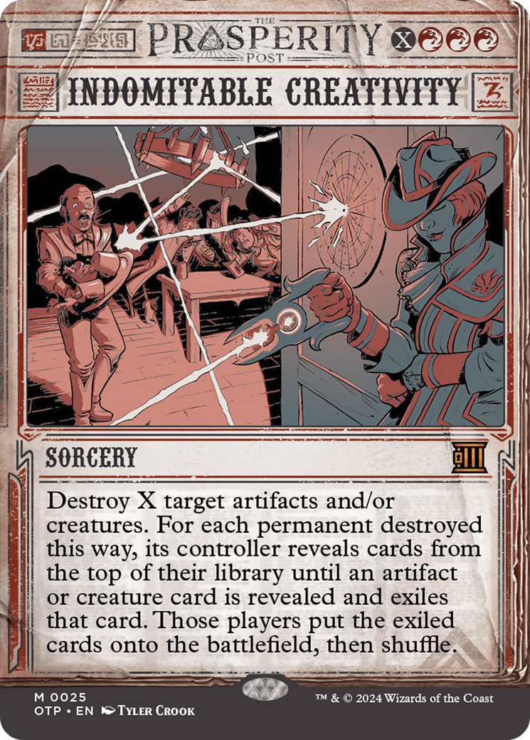 Indomitable Creativity (OTP-025)  Foil - Breaking News: (Showcase) (Borderless)