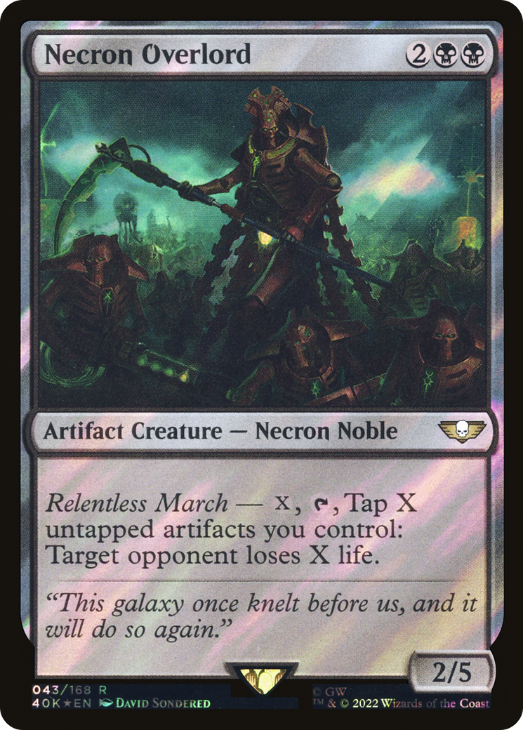 Necron Overlord (Surge Foil) (40K-043)  Foil - Warhammer 40,000 Commander