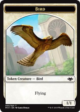 Bird // Emblem - Serra the Benevolent Double-Sided Token (MH1-3 // 20)  - Modern Horizons