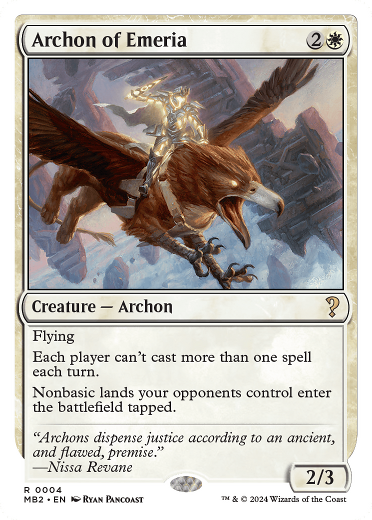Archon of Emeria (White Border) (MB2-004)  - Mystery Booster 2