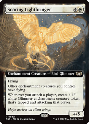 Soaring Lightbringer (Extended Art) (DSC-042)  - Duskmourn: House of Horror Commander: (Extended Art, enchantment)