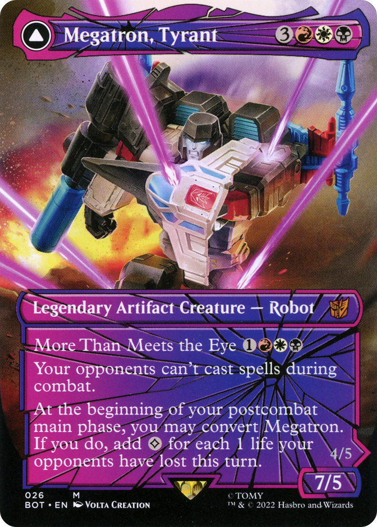 Megatron, Tyrant (Shattered Glass) (BOT-026) - Transformers: (convertdfc, shatteredglass) (Borderless) Foil