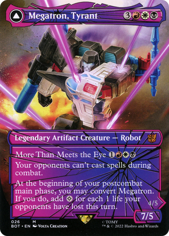Megatron, Tyrant (Shattered Glass) (BOT-026) - Transformers: (convertdfc, shatteredglass) (Borderless) Foil
