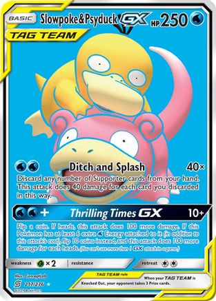Slowpoke & Psyduck GX (Full Art)  - Holofoil SM  Unified Minds