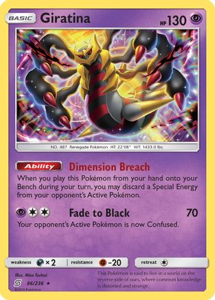 Giratina 086/236  - Reverse Holofoil SM  Unified Minds - Holo Rare