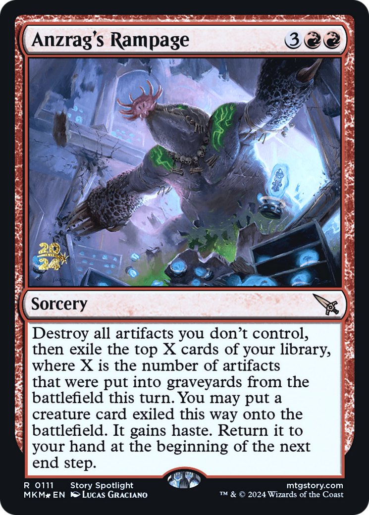 Anzrag's Rampage (PRE-111)  Foil - Murders at Karlov Manor Promos