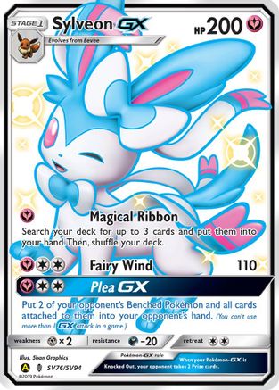 Sylveon GX SV76/SV94  - Holofoil Hidden Fates Shiny Vault - Shiny Holo Rare