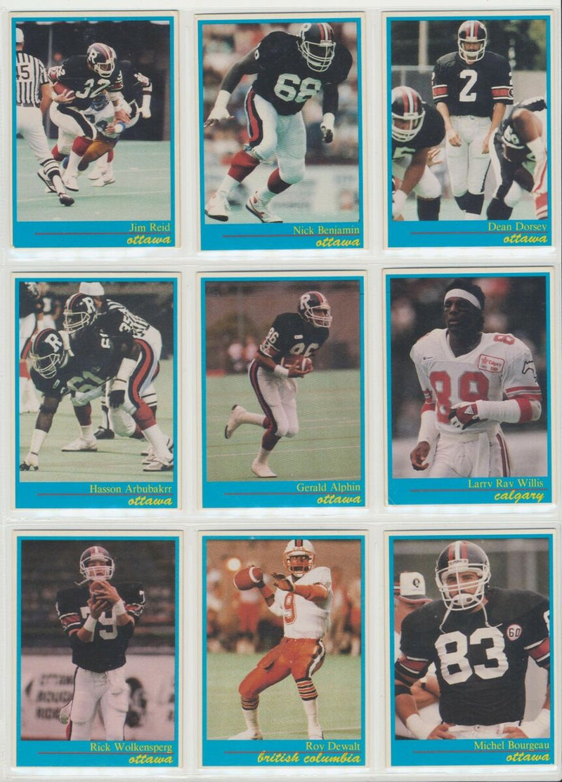 1987 Jogo CFL Canadian Football Set of 110 Cards