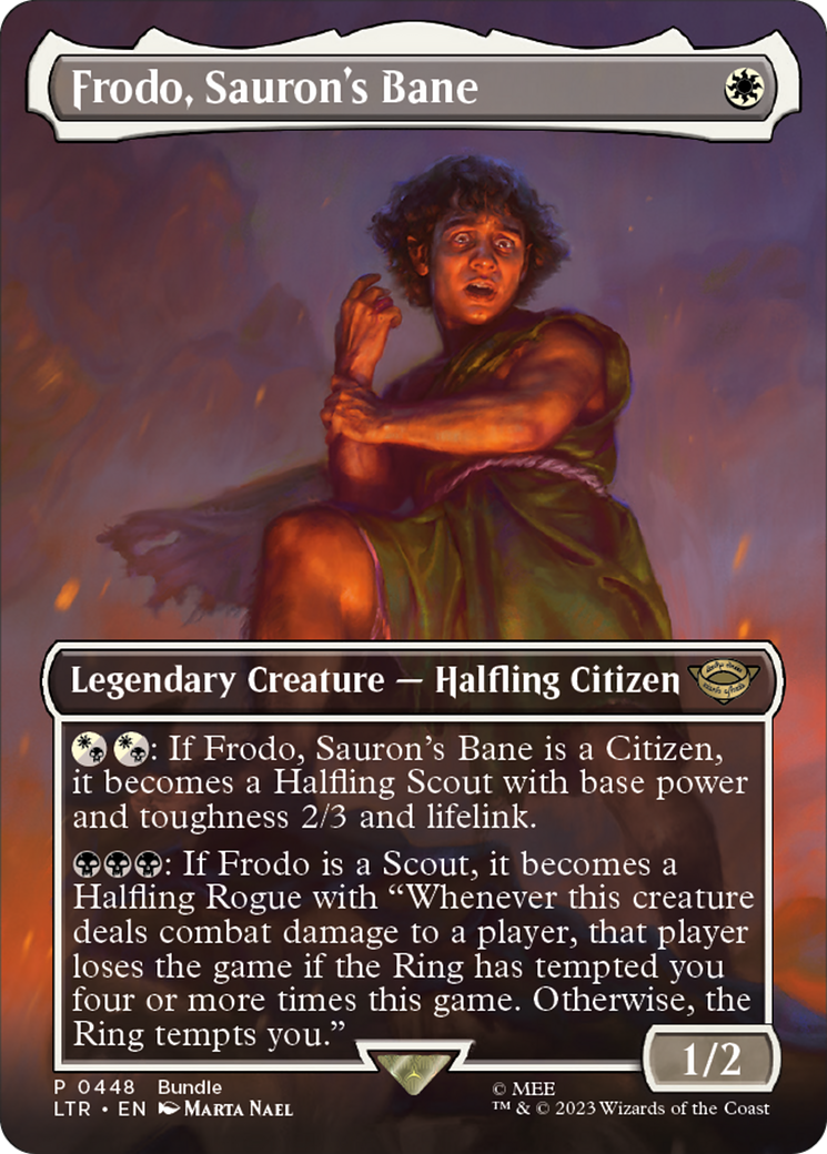 Frodo, Sauron's Bane (Borderless) (LTR Bundle) (UMP-448)  Foil - Unique and Miscellaneous Promos