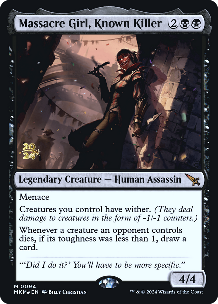 Massacre Girl, Known Killer (PRE-094)  Foil - Murders at Karlov Manor Promos