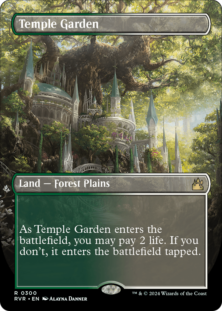 Temple Garden (Borderless) (RVR-300)  Foil - Ravnica Remastered