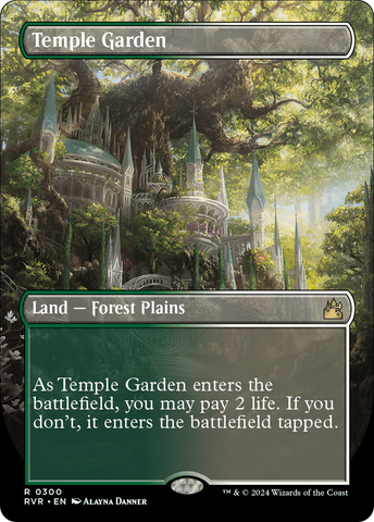 Temple Garden (Borderless) (RVR-300)  Foil - Ravnica Remastered