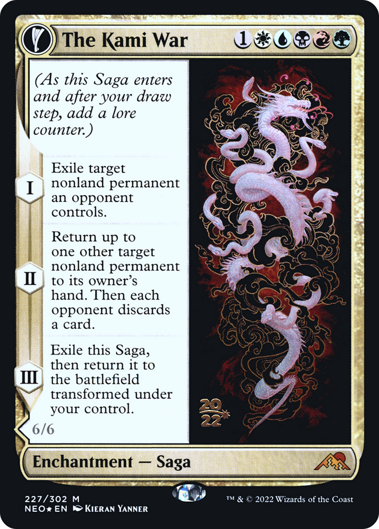 The Kami War // O-Kagachi Made Manifest (PRE-227S) - Kamigawa: Neon Dynasty Promos: (fandfc, enchantment) Foil