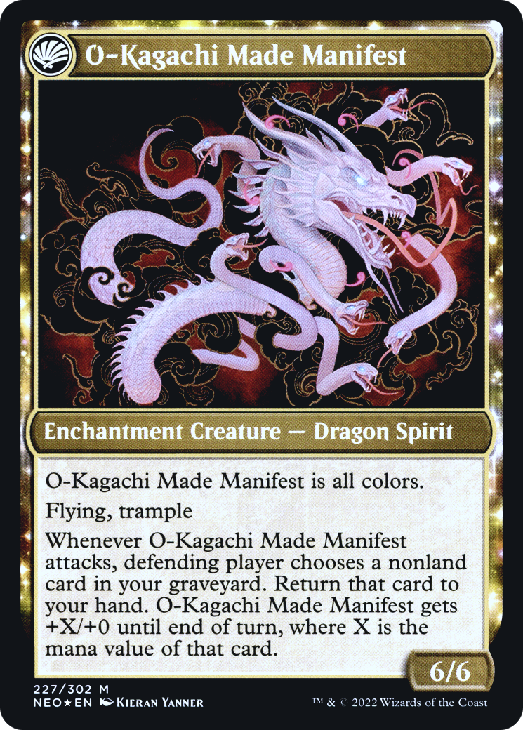 The Kami War // O-Kagachi Made Manifest (PRE-227S) - Kamigawa: Neon Dynasty Promos: (fandfc, enchantment) Foil