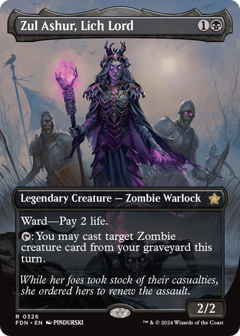 Zul Ashur, Lich Lord (Borderless) (FDN-326)  Foil - Foundations