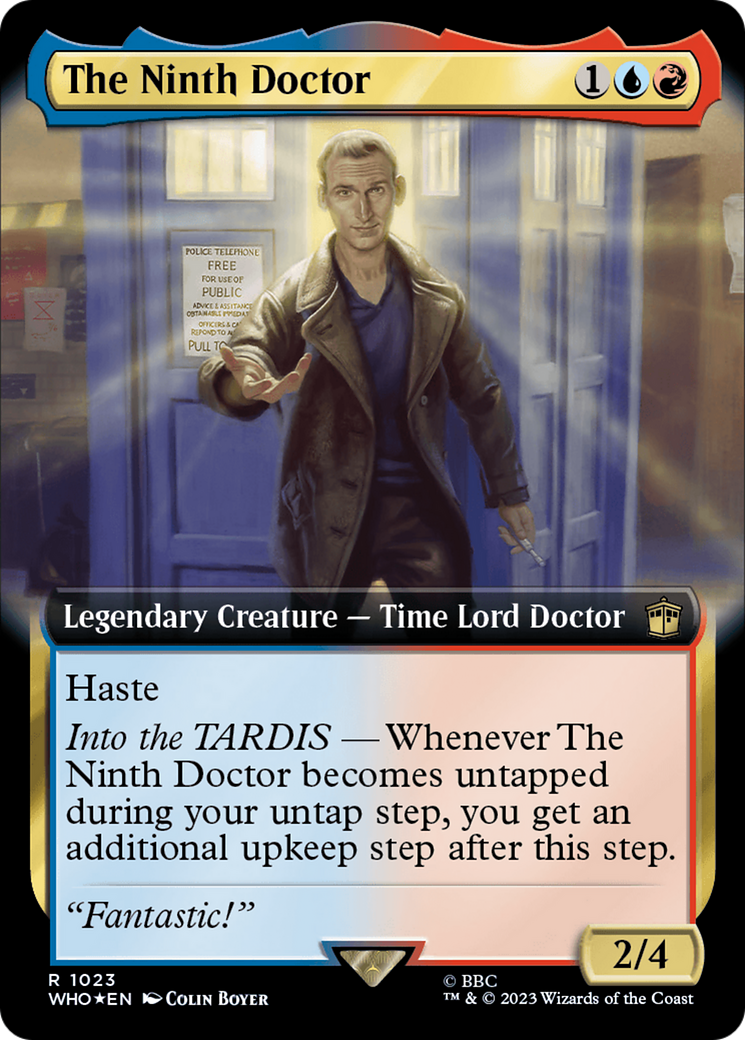 The Ninth Doctor (Extended Art) (Surge Foil) (WHO-1023)  Foil - Doctor Who: (Extended Art)