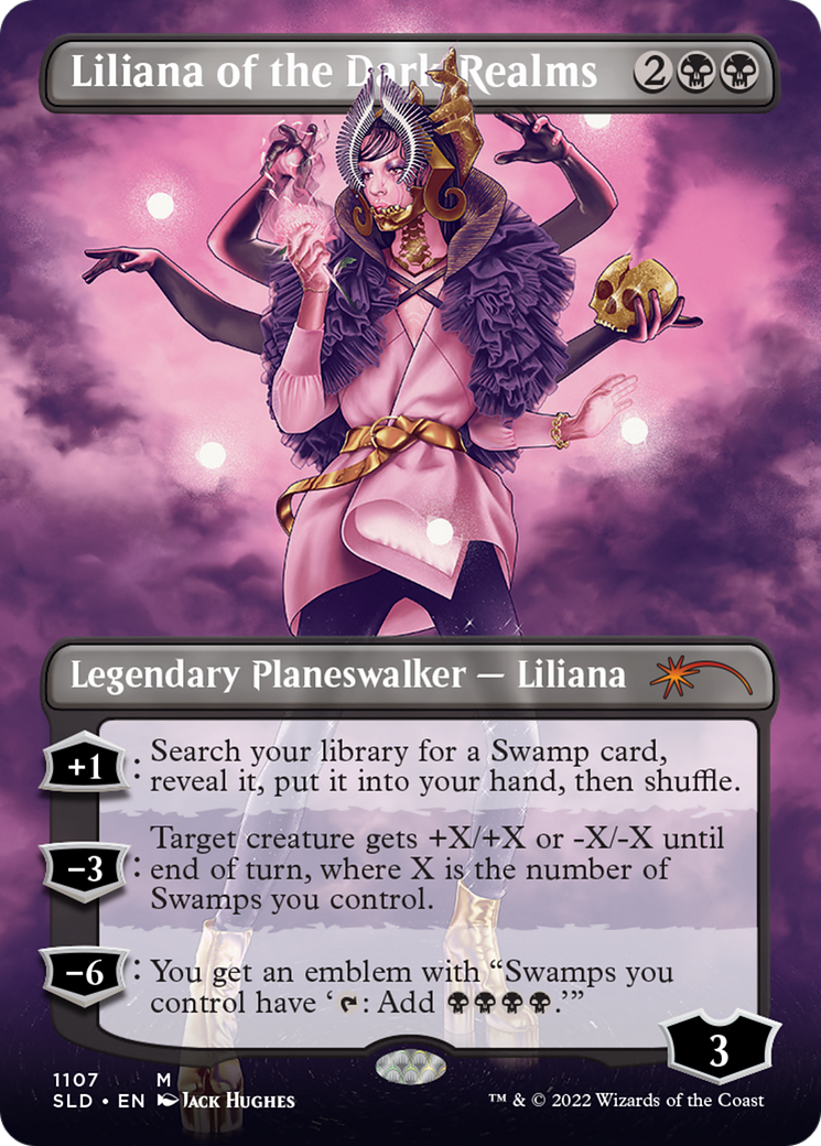 Liliana of the Dark Realms (Borderless) (SLD-1107) - Secret Lair Drop (Borderless)
