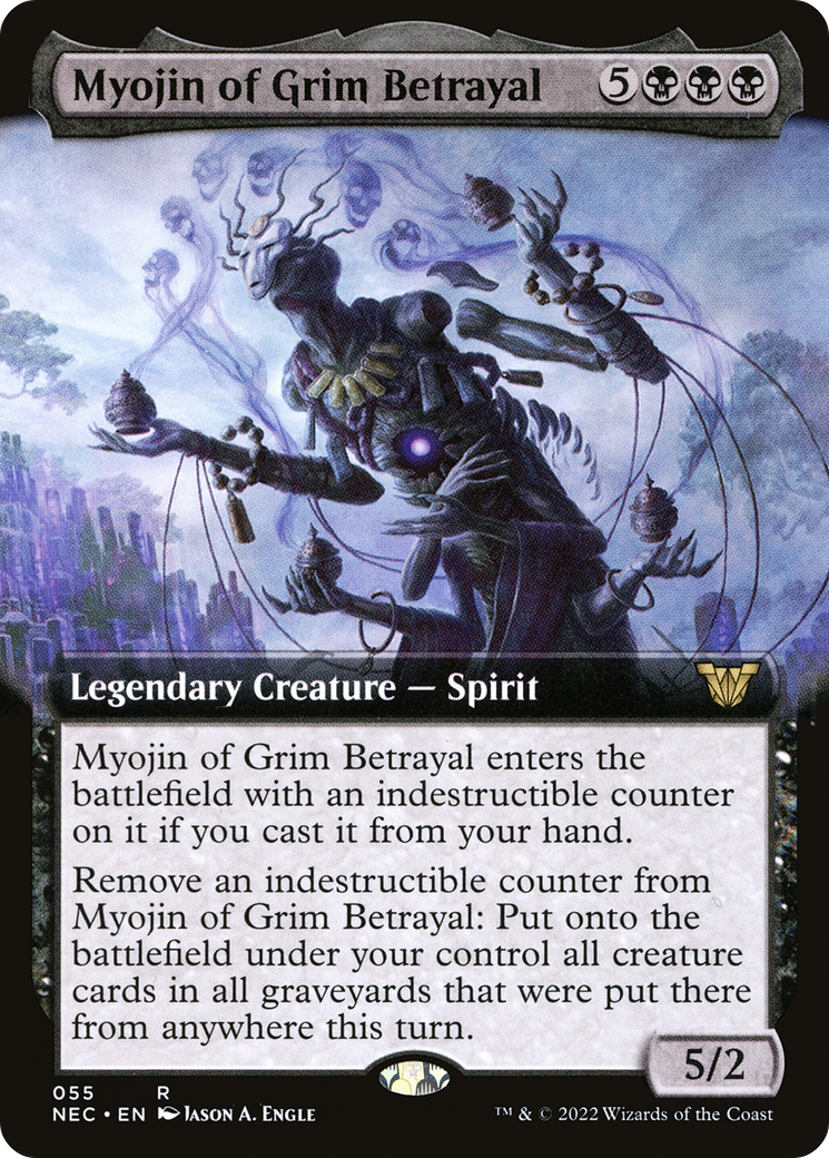Myojin of Grim Betrayal (Extended Art) (NEC-055)  - Neon Dynasty Commander: (Extended Art)