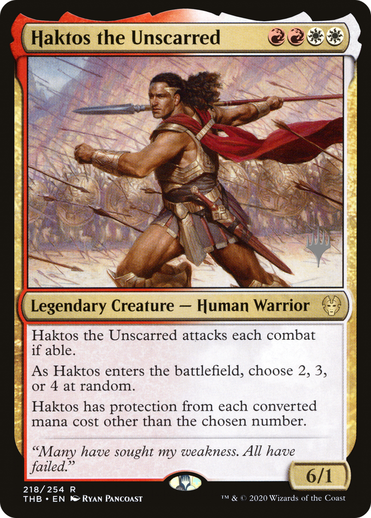Haktos the Unscarred (PPTHB-218P)  - Theros Beyond Death Promos