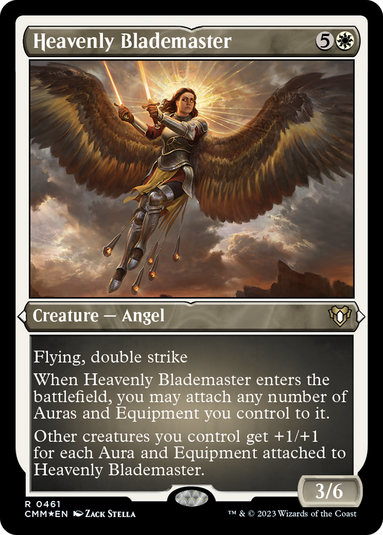 Heavenly Blademaster (CMM-461)  Etched Foil - Commander Masters