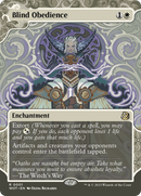 Blind Obedience (WOT-001)  Foil - Wilds of Eldraine: Enchanting Tales: (Showcase) (Borderless)